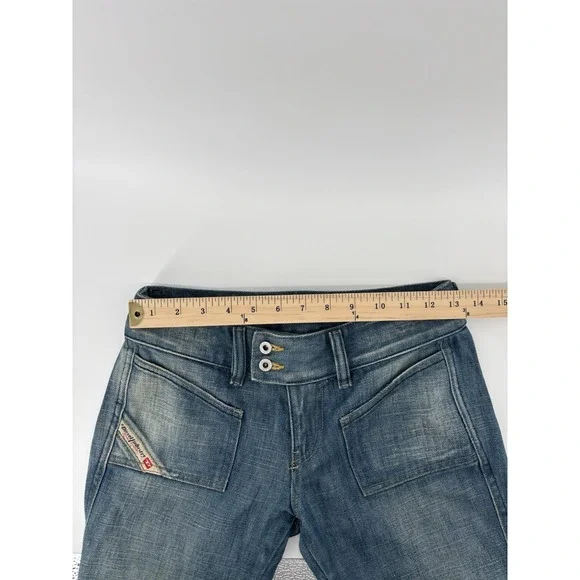Vintage Diesel Hush Jeans Sz 25 (Meas 26) Made In Italy Bleached Y2K MSRP $475